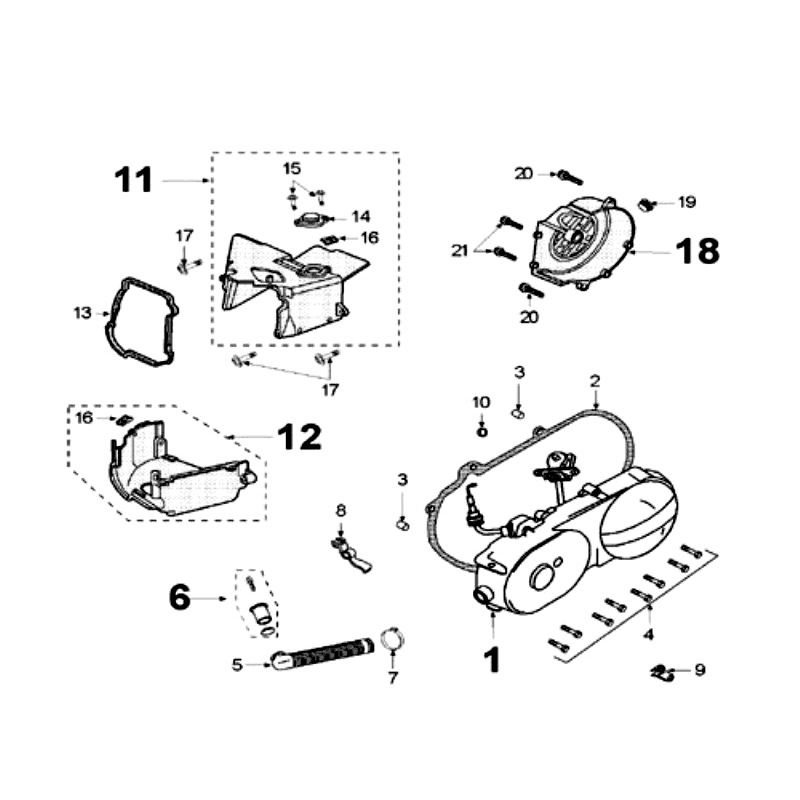 Couvercle de carter avec capteur Peugeot V-clic bleu ciel