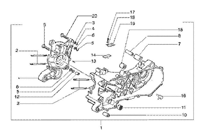 Carter moteur Gilera Runner 180cc FXR 2 temps