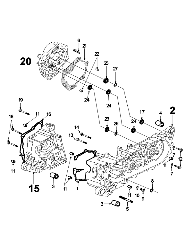Carter Peugeot Speedfight 4 4 temps Rouge/Noir