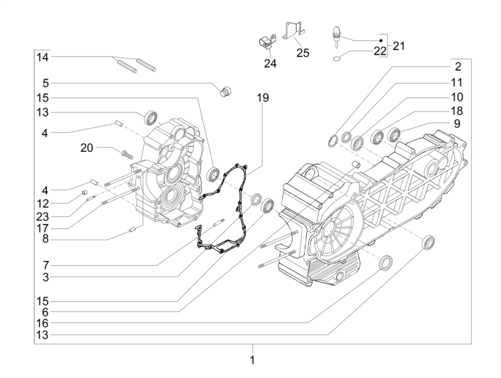 Carter moteur Piaggio Beverly 500 E3 2007-2012 -Carter Piaggio Beverly 500 E3 2007-2012