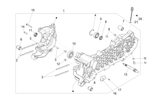 Carter Vespa Primavera 4 temps 3 soupapes (injection euro4 iget)
