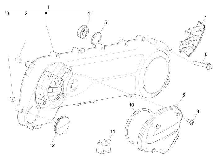 Couvercle d'embrayage Vespa Sprint 2 temps