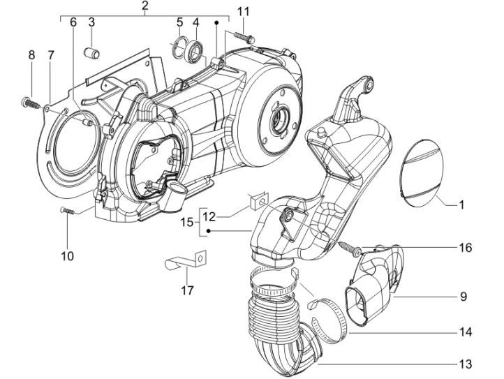 Couvercle de carter - Refroidissement du carter Gilera Runner 200cc VXR 4-Stroke 2006