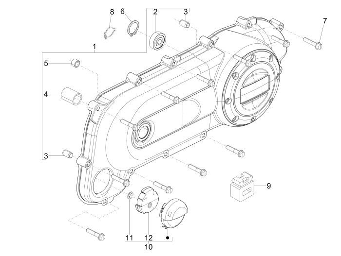 Couvercle d'embrayage Vespa Lx 2 temps