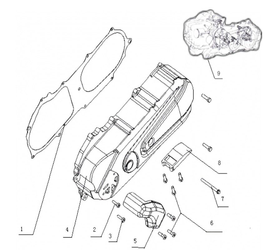 Carter moteur Generic Cracker noir 2010 2 temps