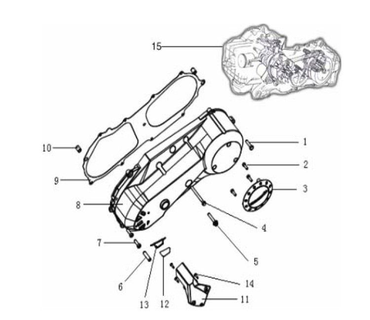 Carter moteur Generic Xor noir 2009 2 temps