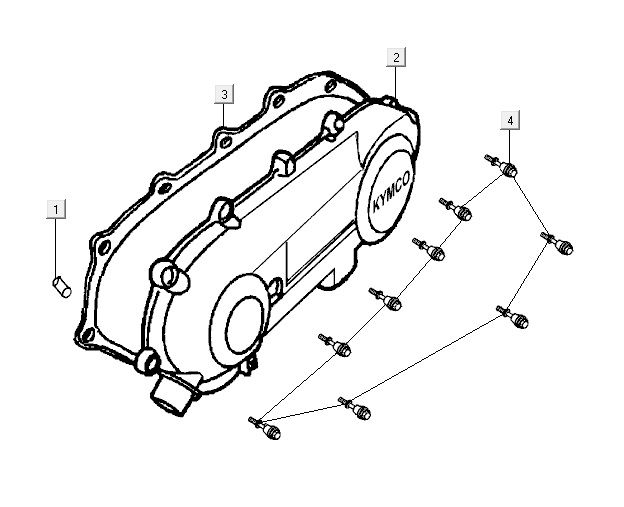 Couvercle de carter moteur Kymco Vitality 2t ac sport stream