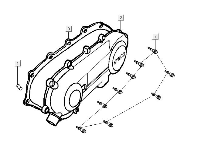 Couvercle de carter d'huile Kymco Yup 2t ac rouge