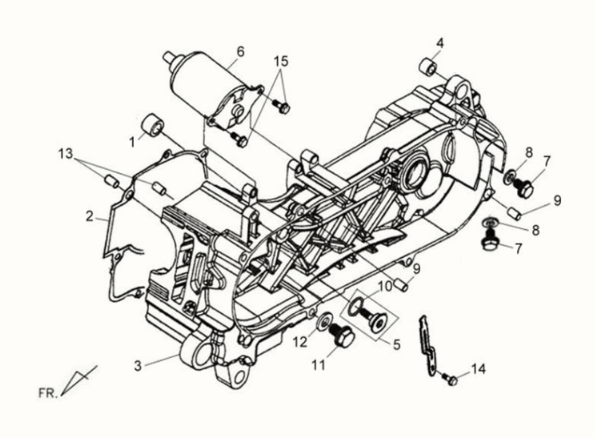 Couvercle de carter-démarreur Sym Fiddle II 125S