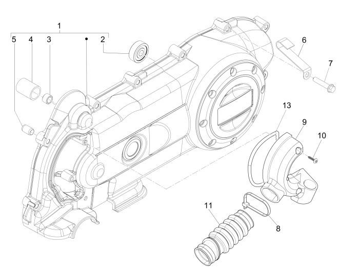 Pièces de couverture de carter Vespa Lx 45km 4 temps 4 soupapes