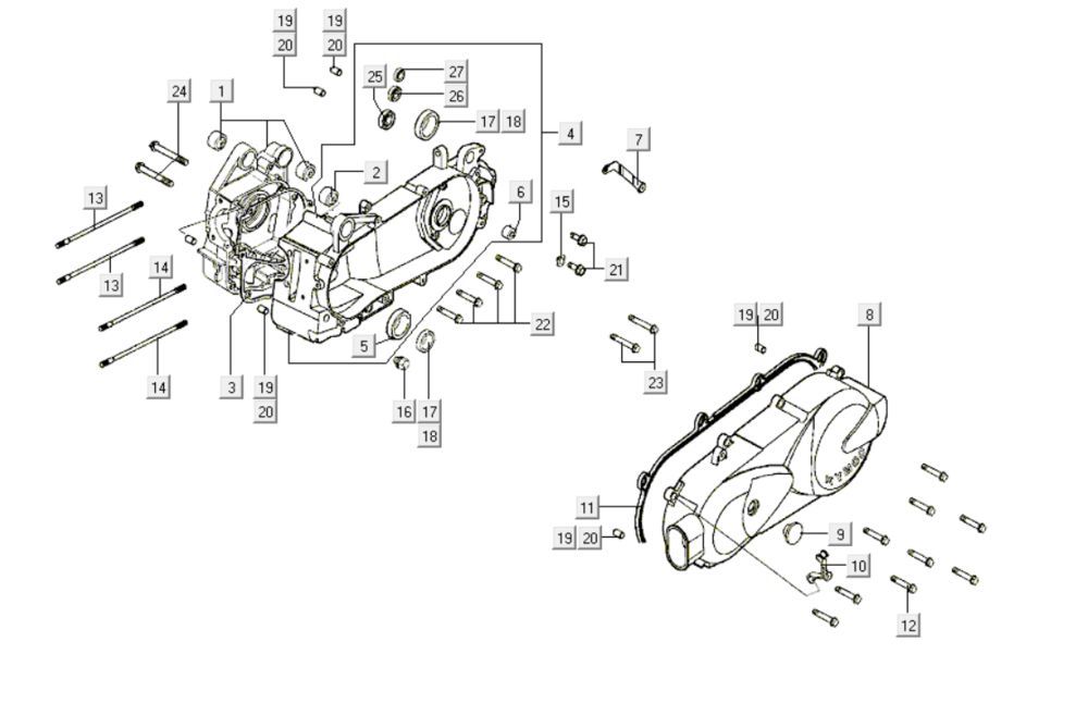 Pièces de carter Kymco Like 200i White