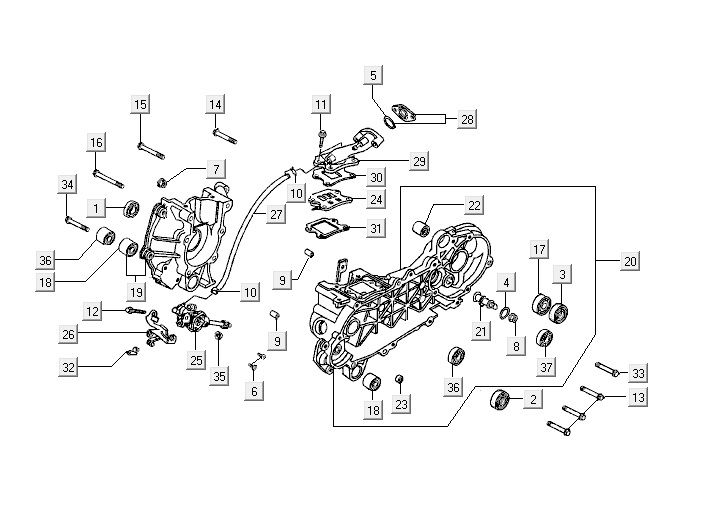 Pompe à huile Kymco ZX 2t ac argent-orange