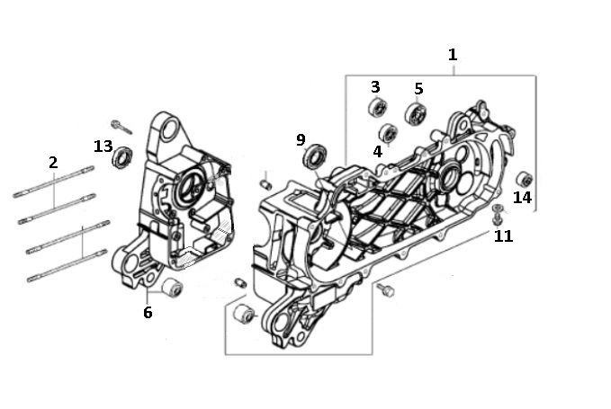 Carter arrière Gy6 10 pouces (EURO 4 ; après 2018)-Carterhelft achter Gy6 10 inch (EURO4) l tm n