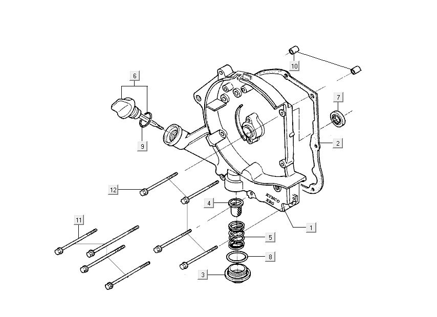 Demi-carter Kymco Sento 4 temps Black Gloss