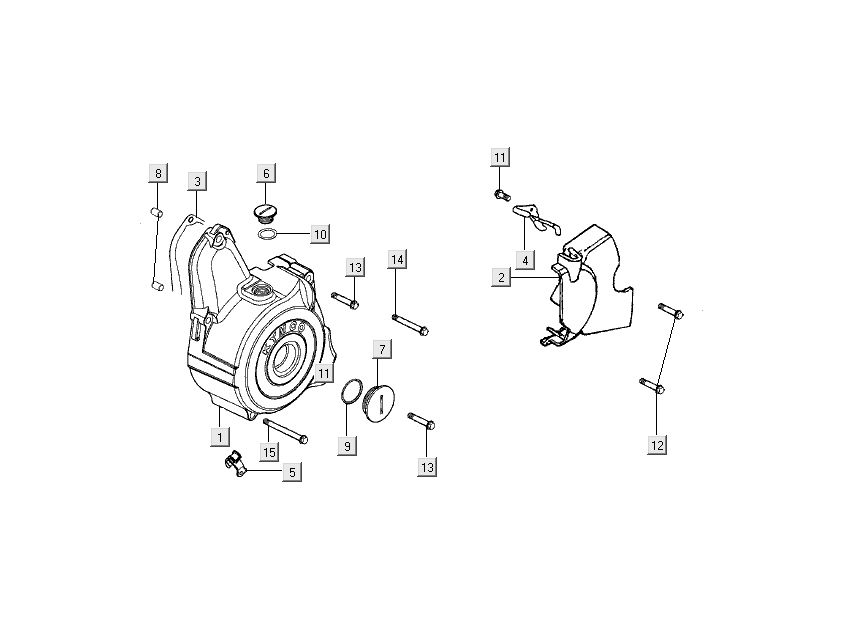 Carter moteur gauche Kymco Nexxon 4 temps gris foncé