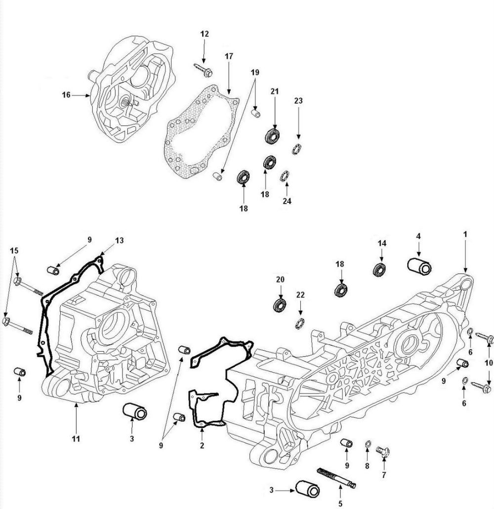 Carter moteur Peugeot Tweet 4 temps