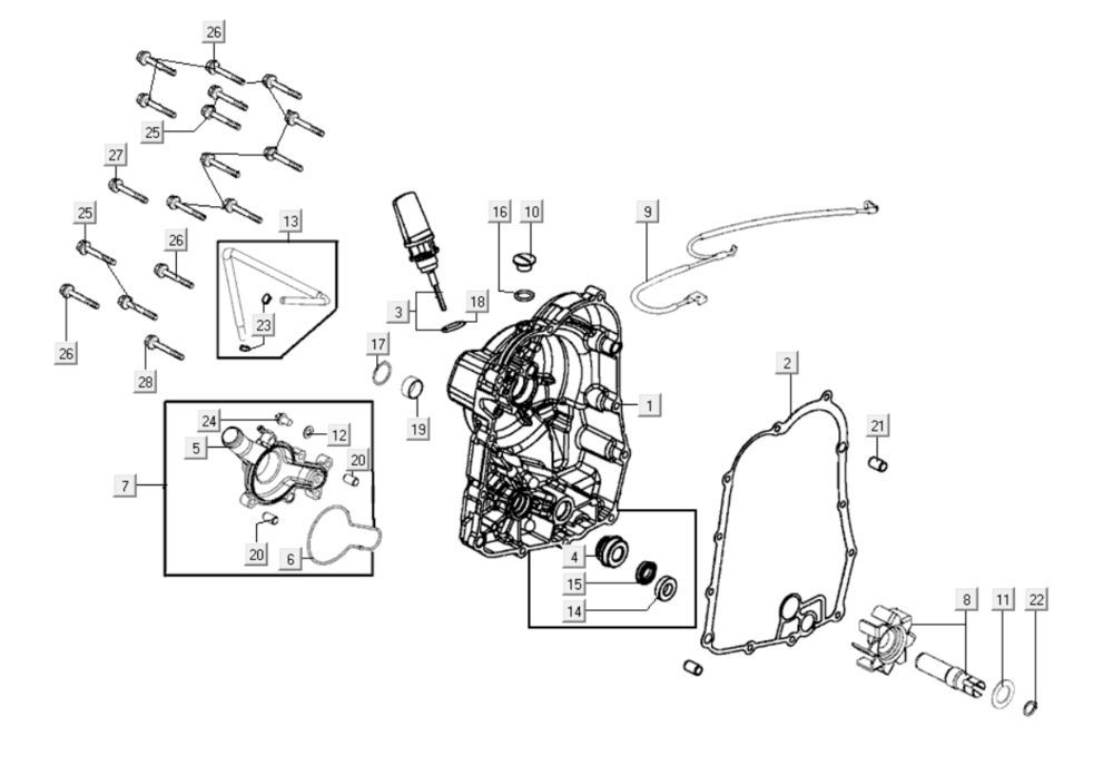 Carter moteur droit Kymco Xciting 400i noir nacré