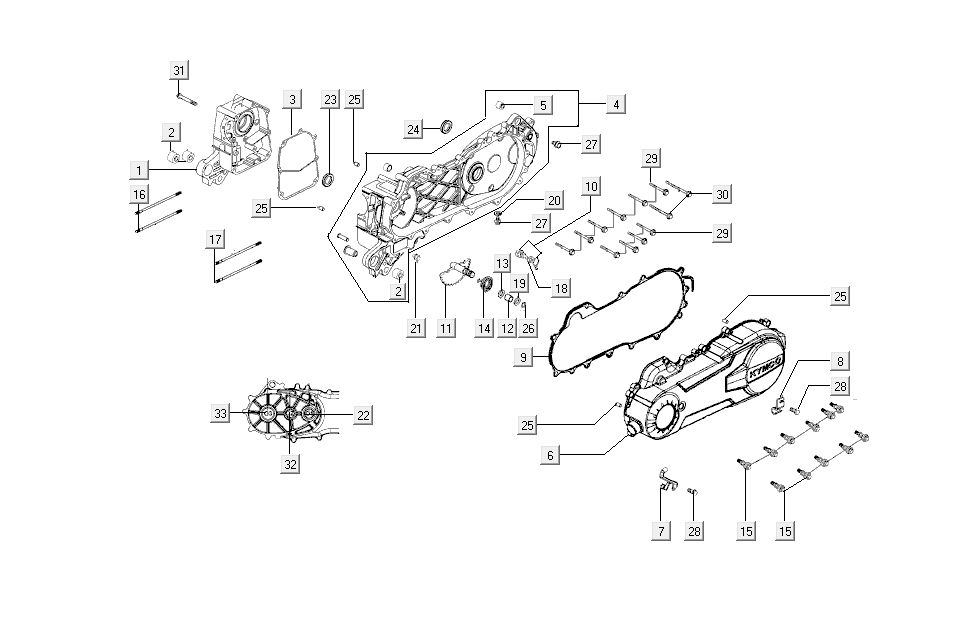 capot moteur Kymco Super8 4 temps à partir de 2009 blanc