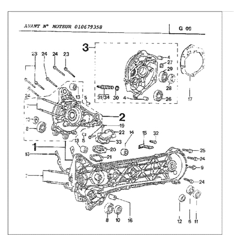 Moitiés de carter moteur A Peugeot Fox Deluxe Black
