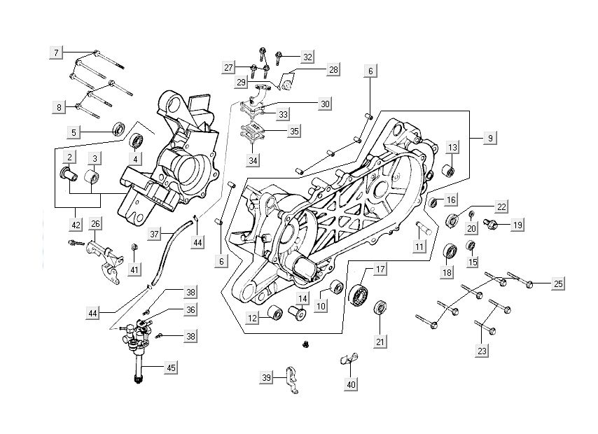 Moitiés de carter Kymco Super9 ac o.m Race Noir Jaune