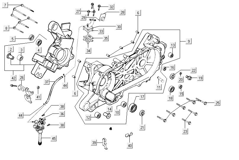 Pompe à huile de carter Kymco Super9 2t lc o.m noir mat-jaune