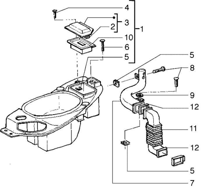 Sellebak Piaggio Liberty 4 temps jusqu'en 2005