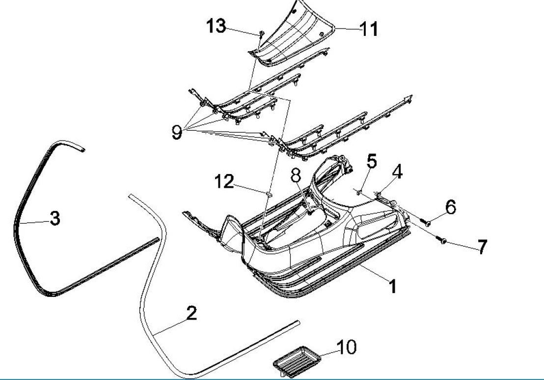 Capot central Vespa GTV 250 4T 4V IE