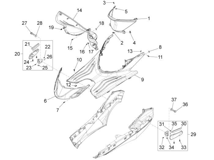 Marchepied Piaggio New Fly 4 temps 4 soupapes