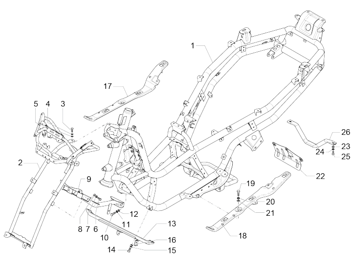 Châssis/cadre Piaggio MP3 500 LT Business 2014-2016