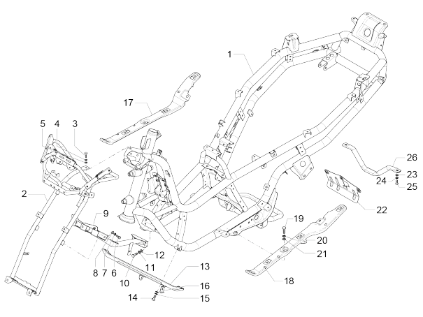 Châssis/cadre Piaggio MP3 500 LT Sport 2014-2016