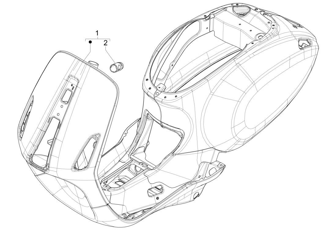Châssis/Châssis Vespa Sprint 4 temps 3V (injection euro4 IGET) Orange 890/A