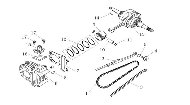 Cylindre vilebrequin AGM Ape50 blanc