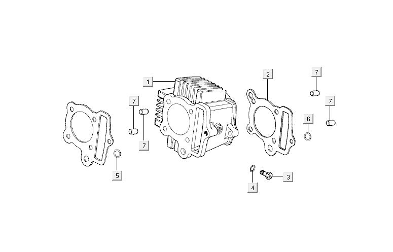 Cylindre Kymco Activ 50 4T AC argent
