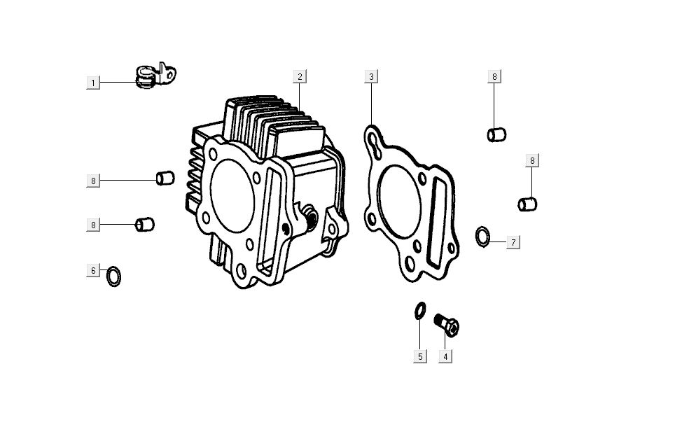 Cylindre Kymco K-Pipe 50 4T AC blanc