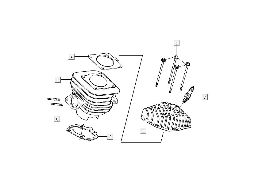Cylindre Kymco People 2 temps rouge