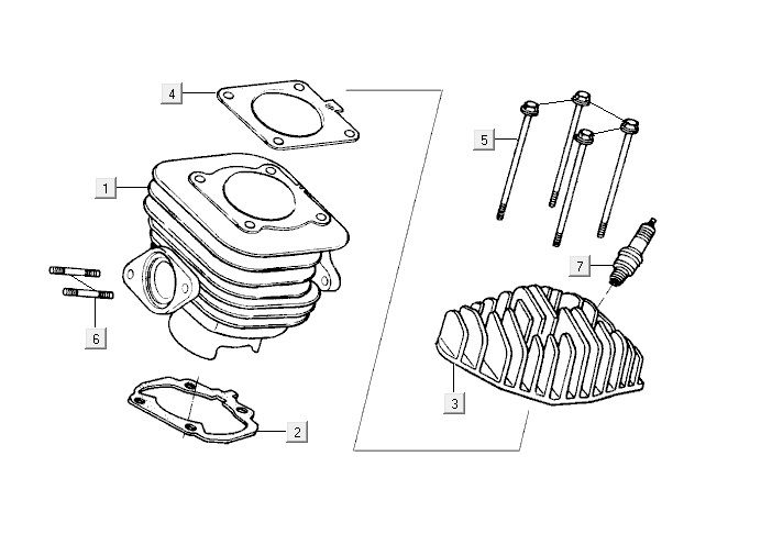 Cylindre Kymco Yup 2T AC classic vert