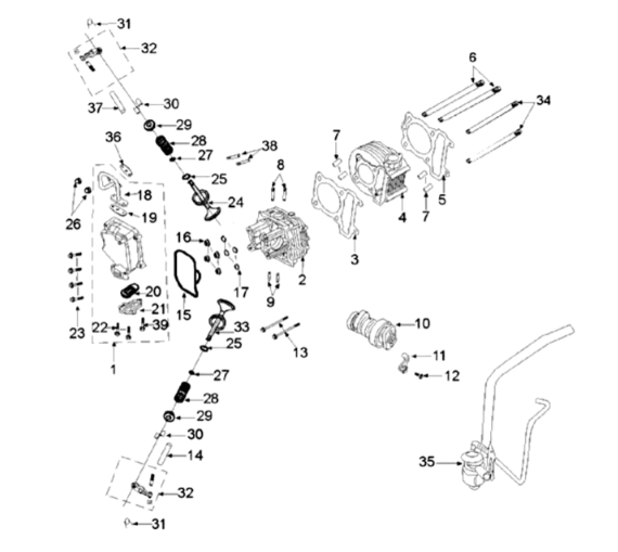 Cilinder Peugeot Django 125 Allure E3 2014-2017