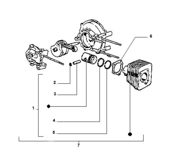 Cylindre Vespa Ciao 2 temps