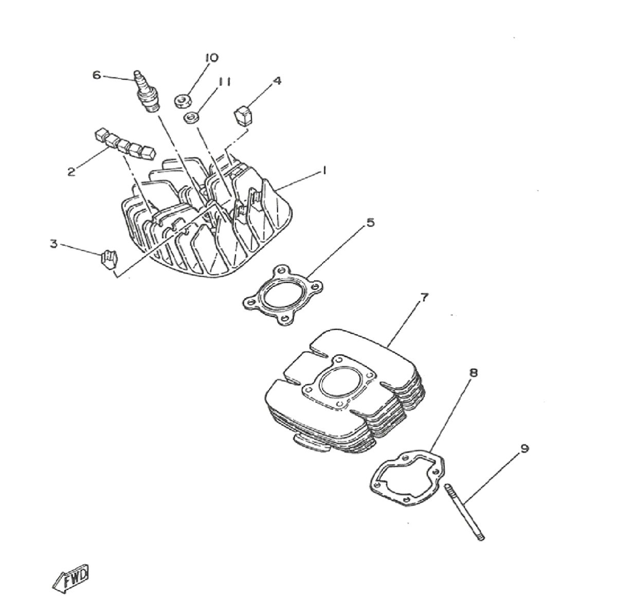 Cylindre Yamaha DT-50 MX