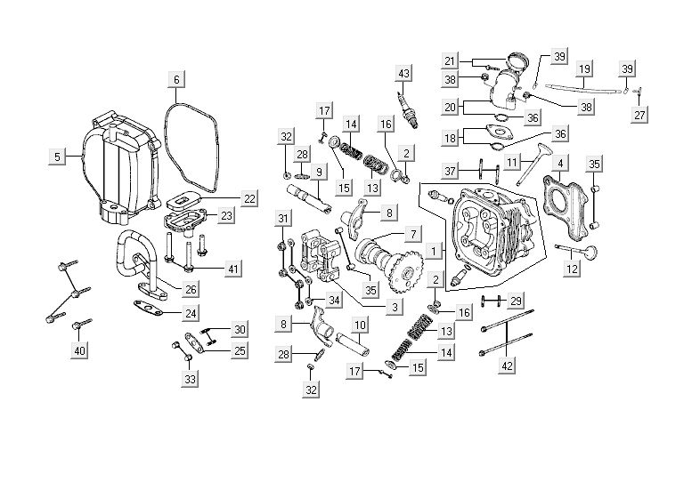 pièces de cylindre Kymco Agility RS 4 temps rouge