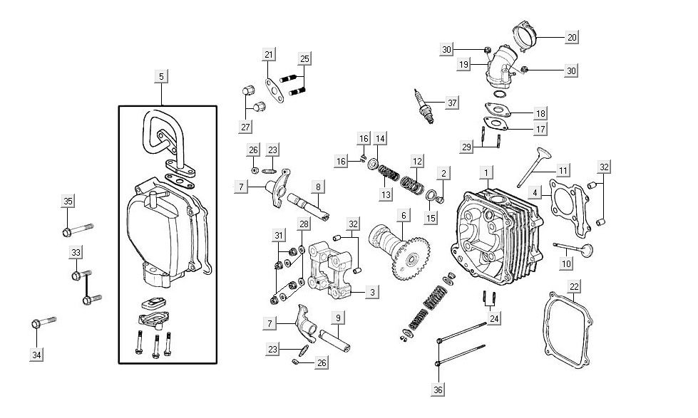 culasse AGILITY 16+ 4T 125 Argent Métallique Mat