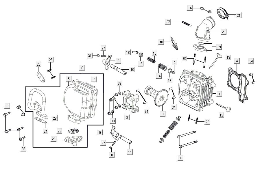 Culasse Kymco Agility 16'+ 4t bleu métallique mat