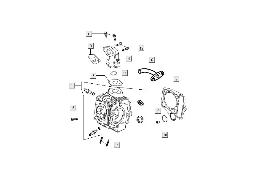 Cilinderkop Kymco Nexxon 50 4-takt donkergrijs