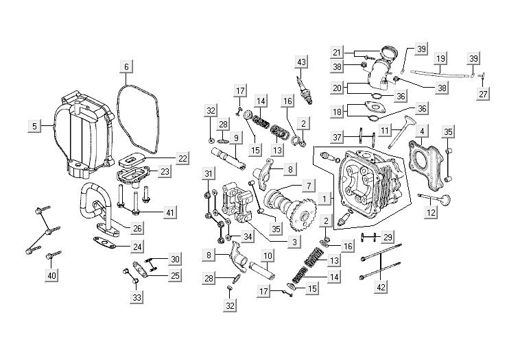 Culasse Kymco VP50 4t ac techo argent
