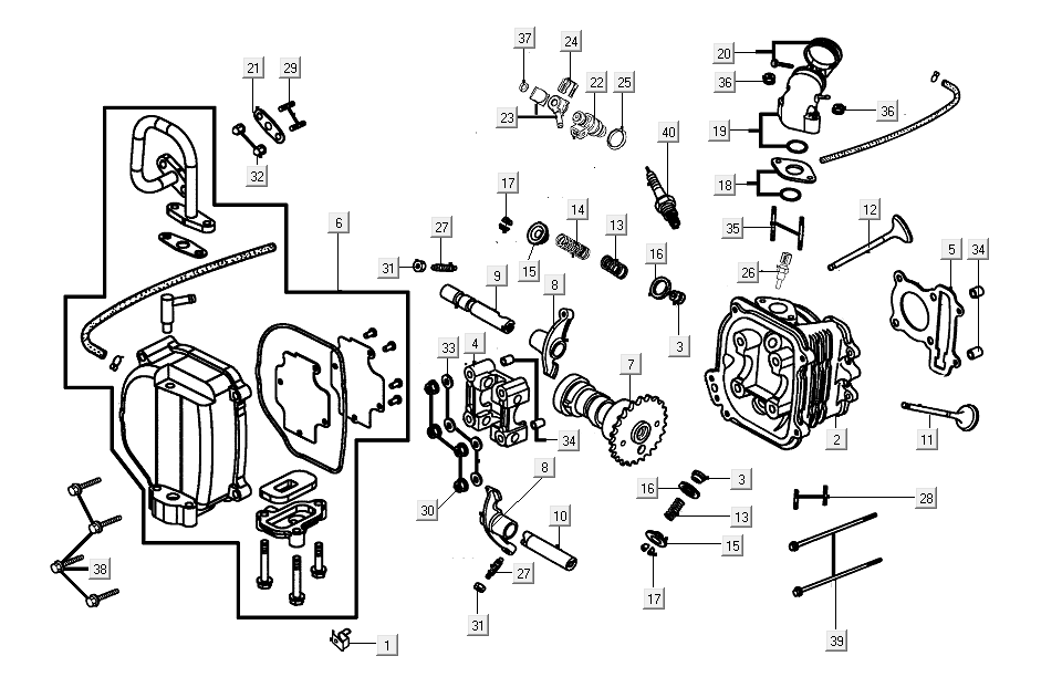 Culasse Kymco VP50i injection euro4 tecno argent