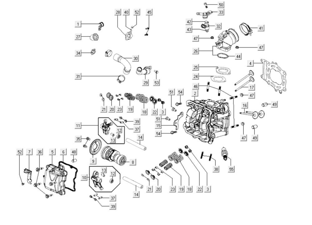 Culasse Kymco Xciting 400i Jaune