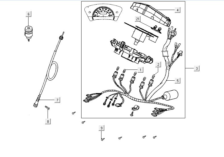 câble de comptoir de cockpit Kymco Agility RS 4 temps blanc 11