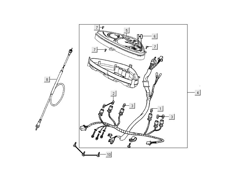 Cockpit - câble Kymco People S 4 temps bleu cristal