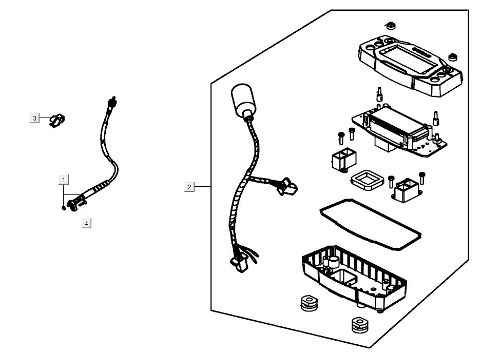 Cockpit - comptoir - câble Kymco K-Pipe 4 temps Gloss Black