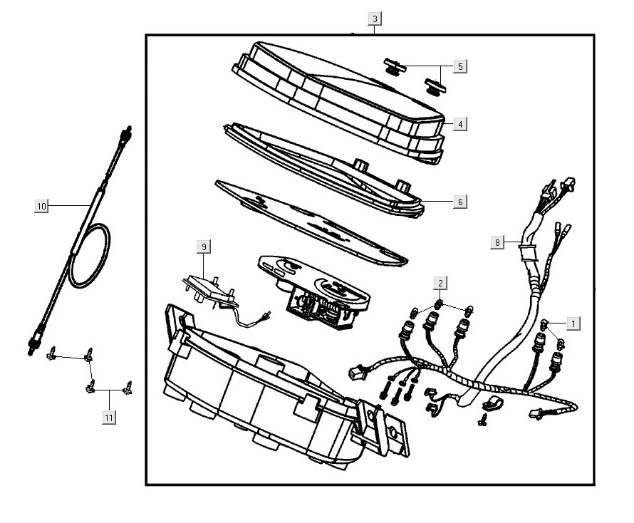 Cockpit Kymco Super 8 Street 4 temps rouge
